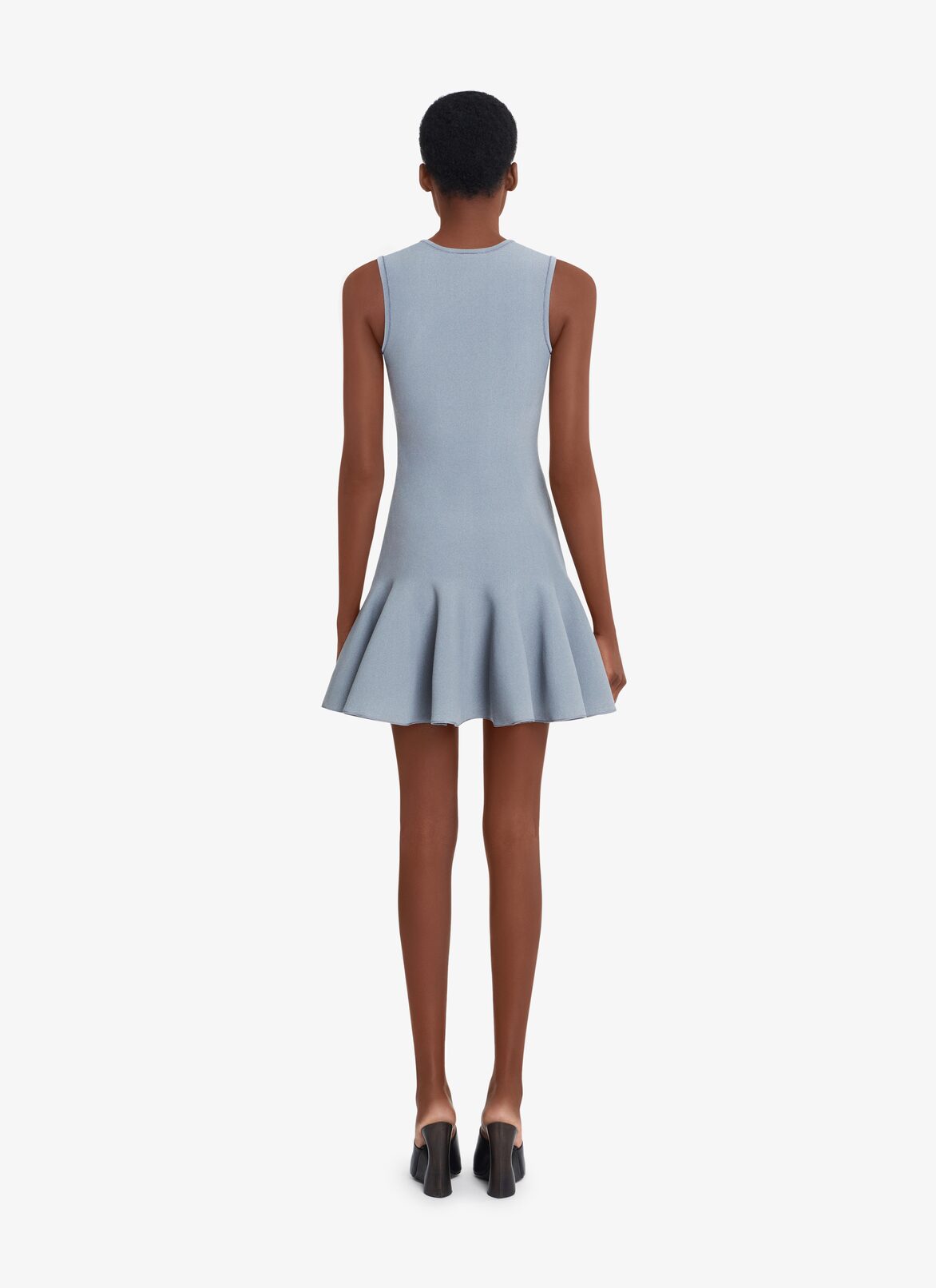 REFLECTIVE-KNIT SKATER DRESS ALAÏA SILVER REFLECTIVE-KNIT SKATER DRESS